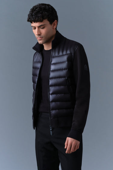 COLLIN-R Down Mixed Media Bomber Jacket Black