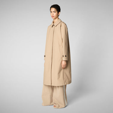 Asia Water Resistant Trench Coat in Stardust Beige