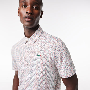 Men’s Golf Printed Recycled Polyester Polo White / Bordeaux
