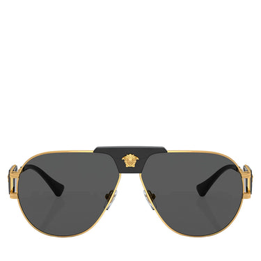 Men's Versace Steel Sunglass Gold / Dark Gray