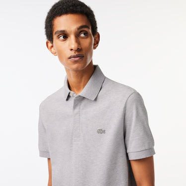 Men's Paris Regular Fit Stretch Cotton Piqué Polo Silver Chine