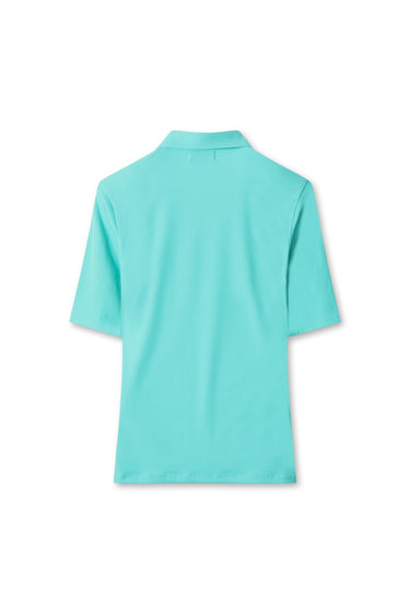 Women's Essential Rib Jersey Polo TEAL