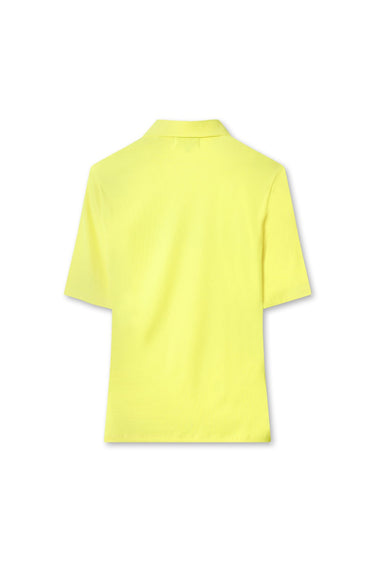 Women's Essential Rib Jersey Polo YELLOW