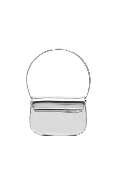 1DR - Iconic shoulder bag in mirrored leather Silver
