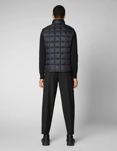 MEN'S OSWALD PUFFER VEST WITH STANDING COLLAR IN BLACK