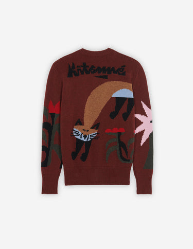 BILL REBHOLZ JACQUARD PULLOVER WINE LEES