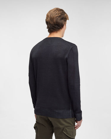 Merino Wool Plain Jumper Black