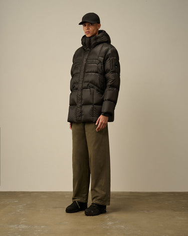 D.D. Shell Hooded Long Down Jacket Black
