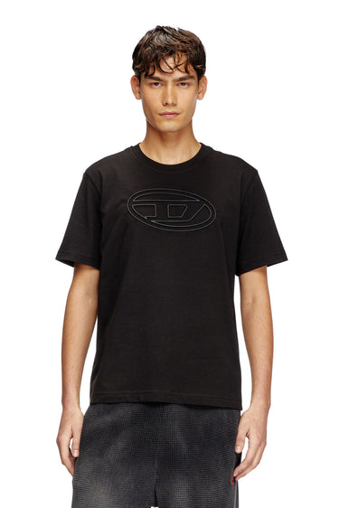 T-Adjust-Bigoval T-shirt with embossed Oval D Black