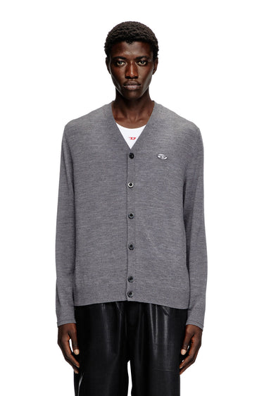 K-Volto Wool cardigan with cut-out logo Grey