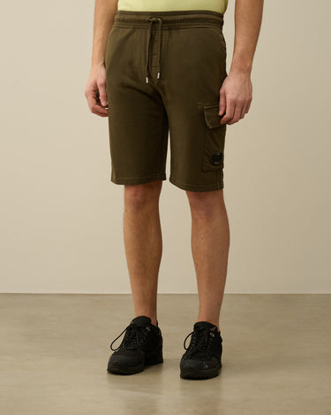 C.P. Company Light Fleece Utility Shorts Ivy Green
