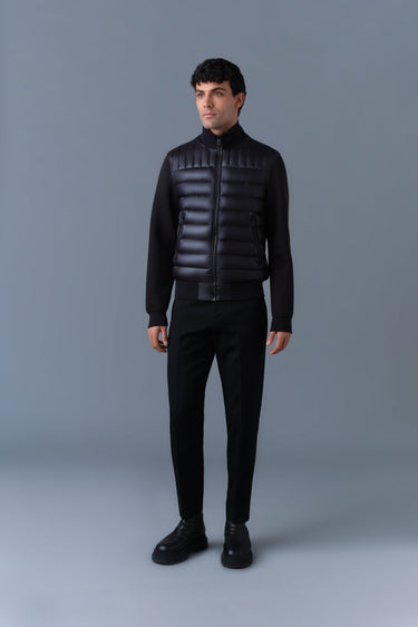 COLLIN-R Down Mixed Media Bomber Jacket Black
