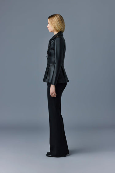 DAY Leather biker jacket with peplum Black