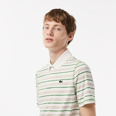 Men’s Golf Recycled Polyester Stripe Polo Flour