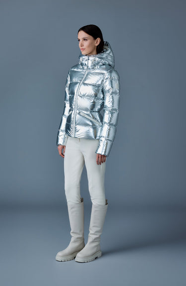 MADALYN-M Metallic laminate down jacket Silver