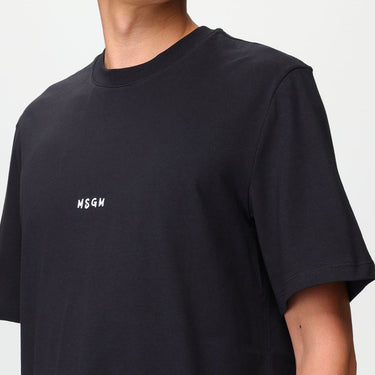 Men's Msgm Brush Stroke Micrologo Print Black