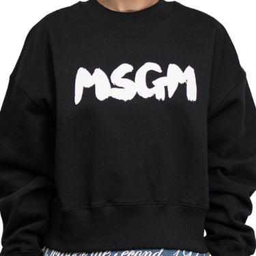Msgm Brush Print Sweatshirt Black