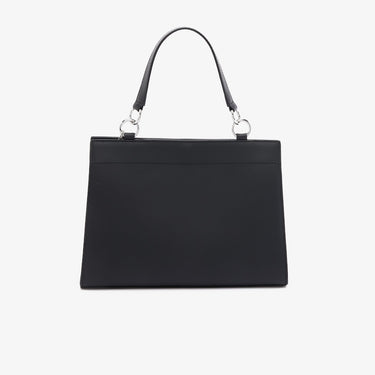 Women's Piqué-Effect Canvas Purse Black