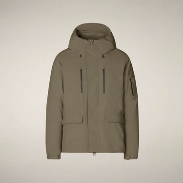 Men's HIRAM Hooded Jacket in Stone Beige
