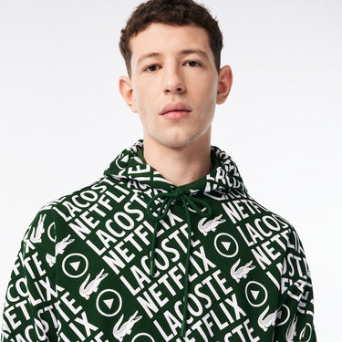 Men's Lacoste x Netflix Loose Fit Organic Cotton Sweatshirt Green/White