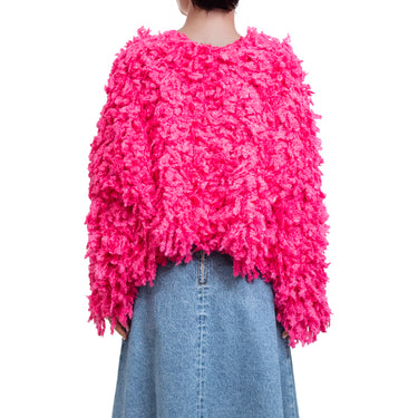 Sweater with "Boucle Meta fur" concept Fucsia