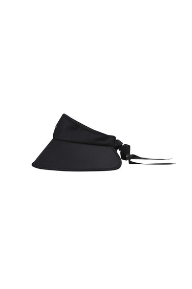 Women Ribbon Wide Visor Black