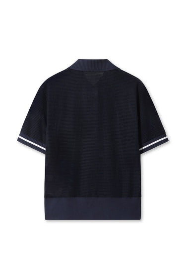Women's Athletic Mesh Jersey SS Polo NAVY