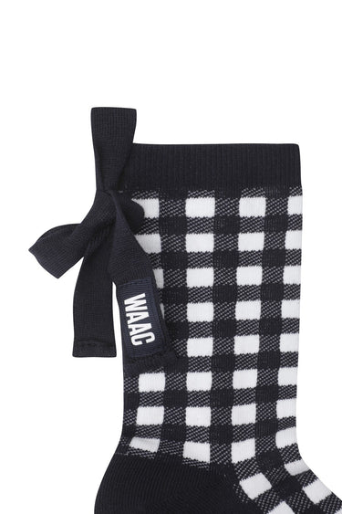 Women's Check Ribbon Socks NAVY