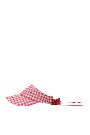 Women's High Top Check Visor RED