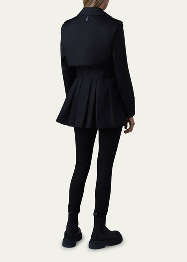Adva Mid-Length Belted Trench Coat Black