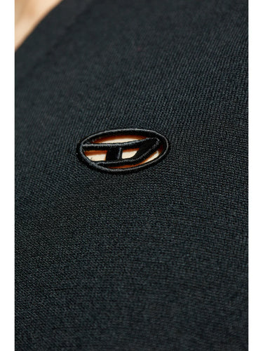 K-Volto Wool cardigan with cut-out logo Black