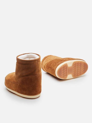 No Lace Tan Suede Boots Cognac