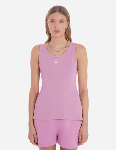 Women's Baby Fox Patch Ribbed Tank Top Blossom