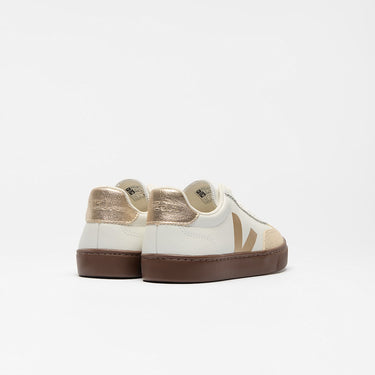 Kids' VOLLEY ELASTIC LACES LEATHER WHITE PLATINE