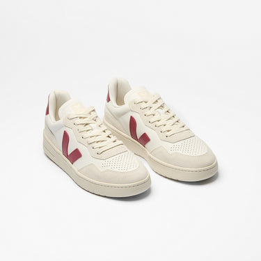 Women's V-90 LEATHER WHITE MARSALA NATURAL