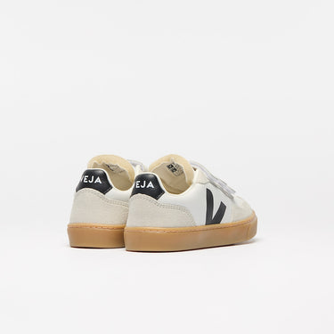 Kids' V-90 LEATHER WHITE BLACK NATURAL