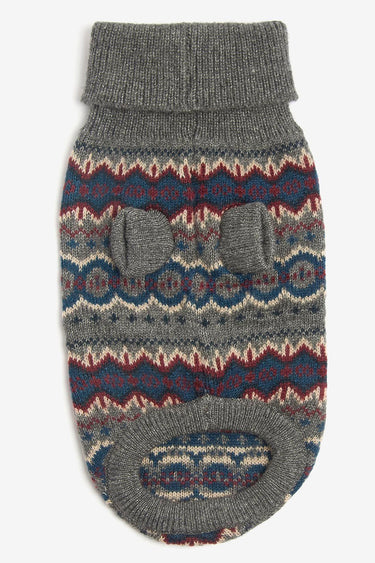 CASE FAIR ISLE DOG JUMPER GREY