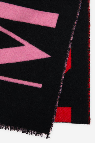 MAISON KITSUNE JACQUARD SCARF PINK RED DESIGN