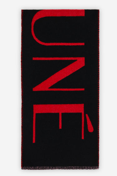 MAISON KITSUNE JACQUARD SCARF PINK RED DESIGN